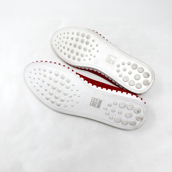 [Patrizia Spring Step] Red Grazana Leather Cutout Floral Ballerina Flats Size 36 - Picture 12 of 12